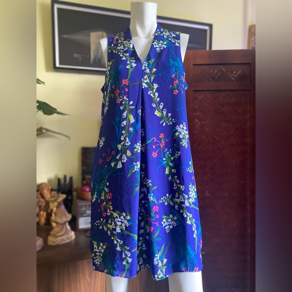 Ladies retro trapeze shift pleat floral dress mod 60’s vintage style baby doll